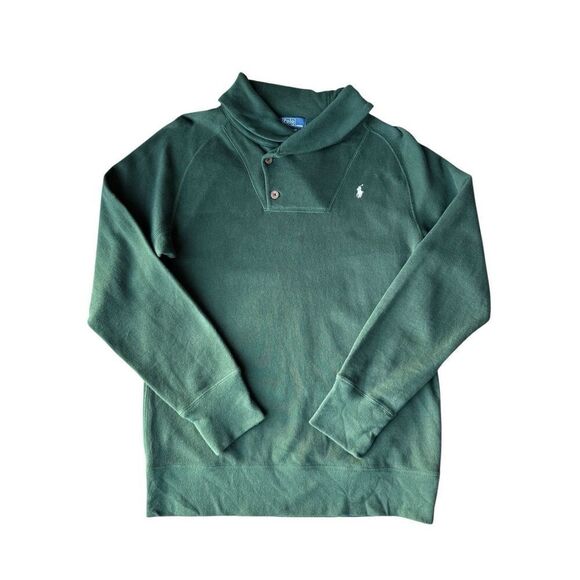 Polo Ralph Lauren Estate Shawl-Collar Sweater In Green Size XL(18-20) - Picture 5 of 11